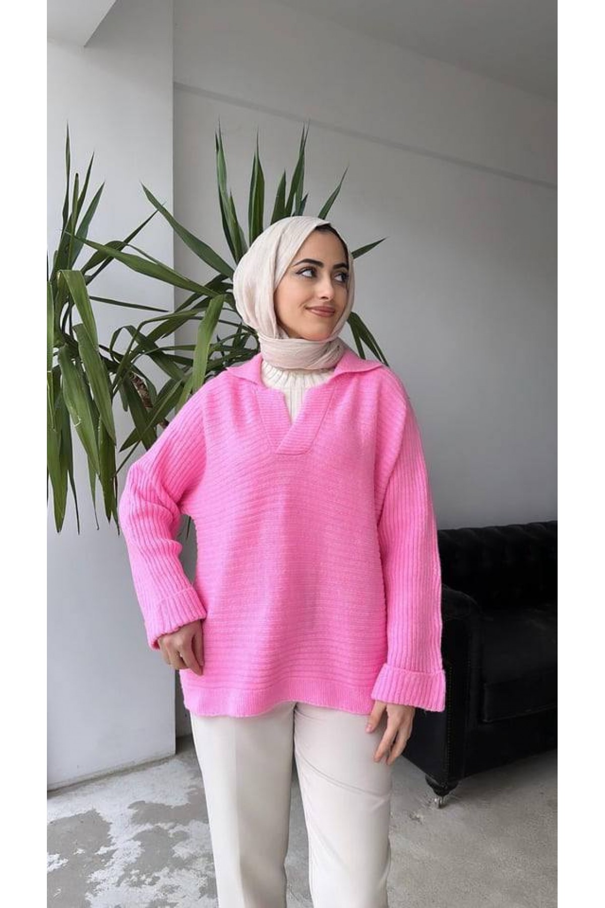 GoGoTrendy Polo Yaka Triko Kazak 3 Renk