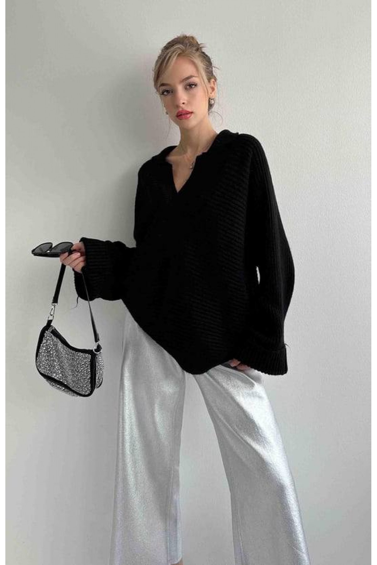 GoGoTrendy Toptan Polo Yaka Triko Kazak 3 Renk